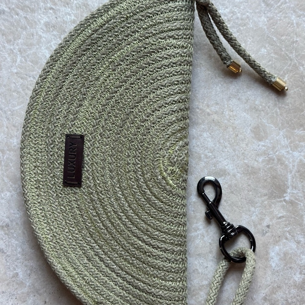 Olive Green Half-Moon Wristlet Pouch